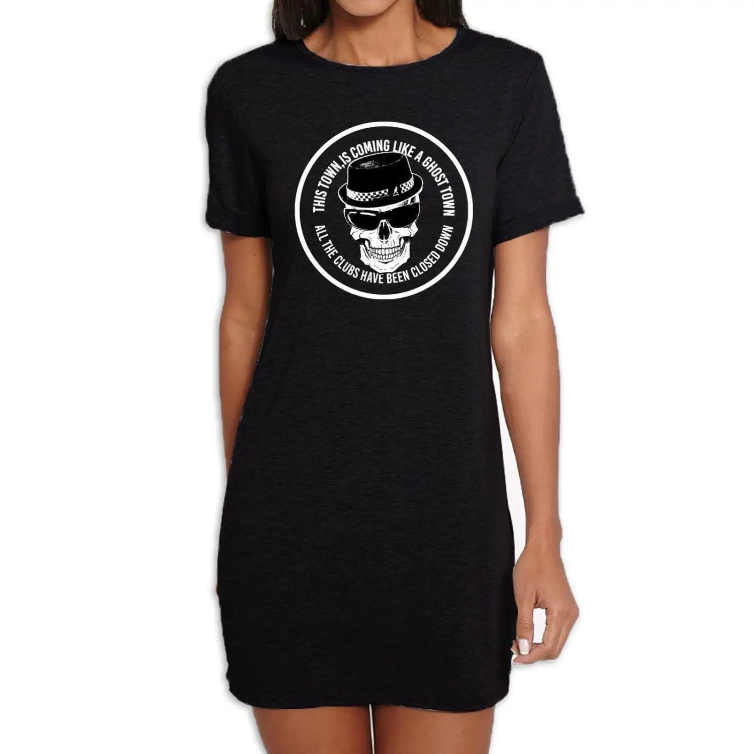 Ghost Town Skull Logo The Specials Ska Women s T Shirt Dress Tribal T Shirts