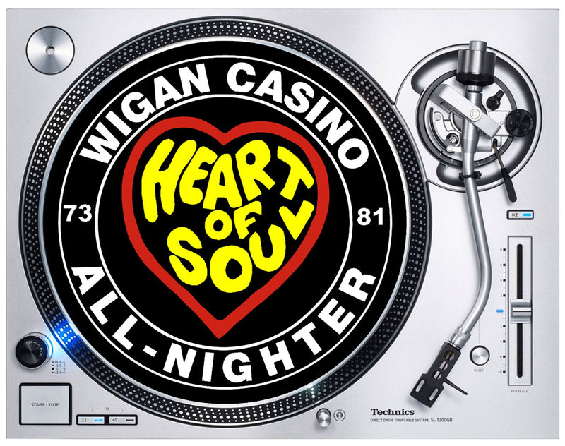 Wigan Casino Heart of Soul DJ Slipmat - Northern Soul Vinyl Turntable Decks