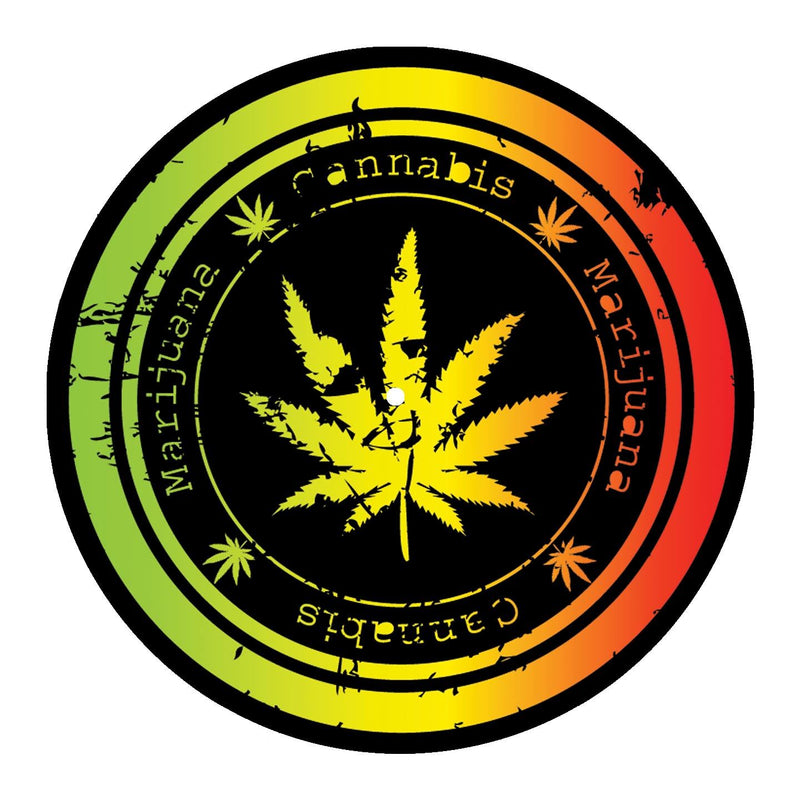 Cannabis Leaf DJ Slipmat - Vinyl Turntable Decks Reggae Weed Technics