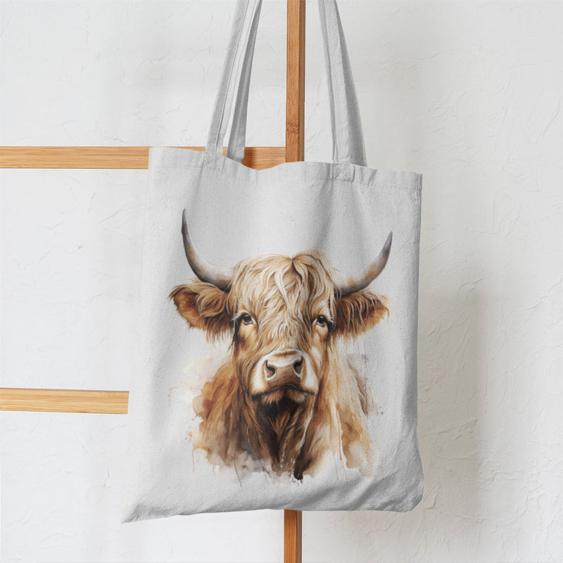 Highland Cattle Tote Bag - Scottish Cow Highland Cattle Cute Gift for Farmer