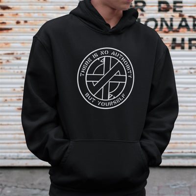 Crass No Authority But Yourself Hoodie -  Hardcore Punk Anarchist