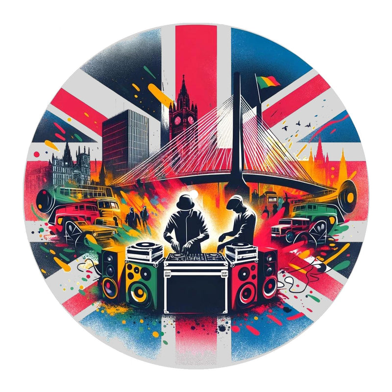 Union Jack Sound System DJ Slipmat - Rave Techno House Music Reggae