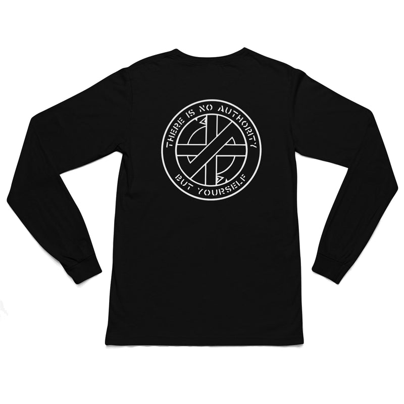 Crass No Authority But Yourself Long Sleeve T-Shirt -  Hardcore Punk Anarchist