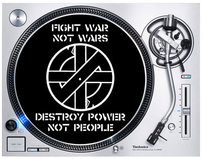 Crass Fight War Not Wars DJ Slipmat - Hardcore Punk Anarchist Vinyl Decks