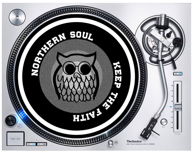 Northern Soul Keep the Faith Night Owl DJ Slipmat - Vinyl Technics Turntable Decks