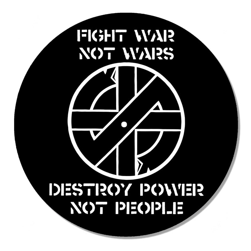 Crass Fight War Not Wars DJ Slipmat - Hardcore Punk Anarchist Vinyl Decks