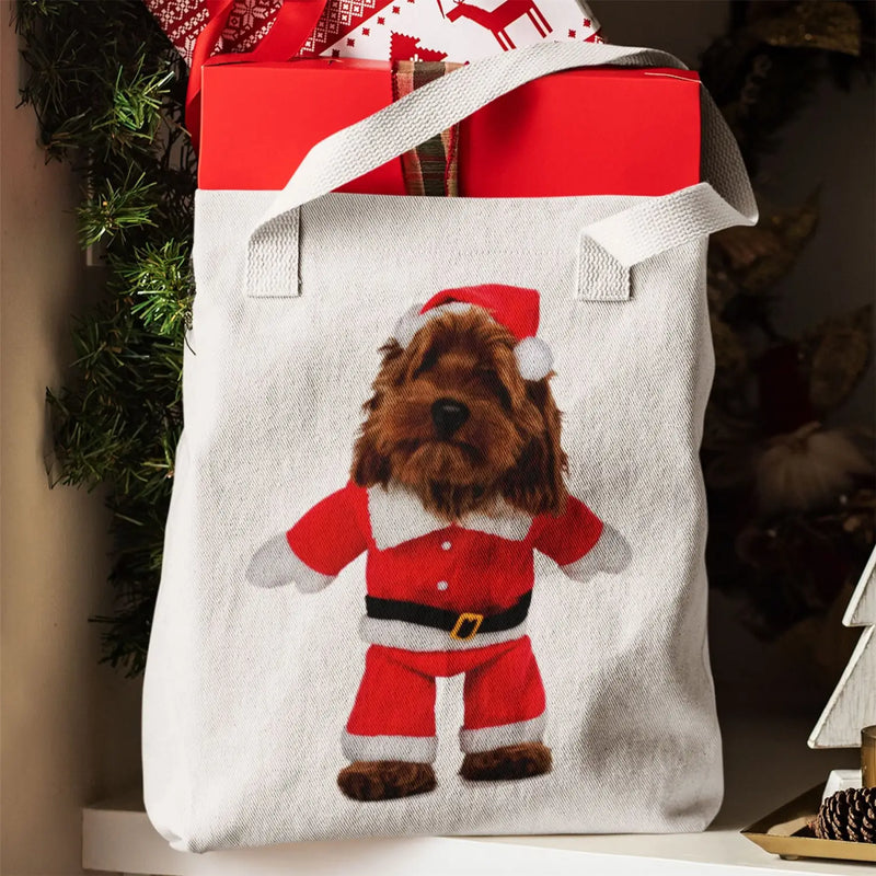 Cockapoo Santa Claus Christmas Tote Bag - Cockerpoo Gift