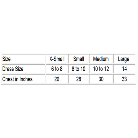 crop top size chart