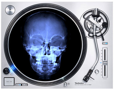 X Ray Skull DJ Slipmat - Vinyl Turntable Decks Technics