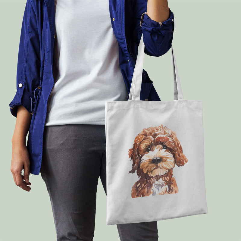 Cockapoo Portrait Cute Dog Lovers Gift Tote Shoulder Cockerpoo Shopping Bag