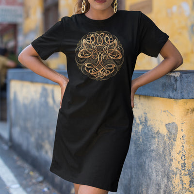 Yggdrasil Tree of Life Women's Short Sleeve T-Shirt Dress - Pagan Norse Viking