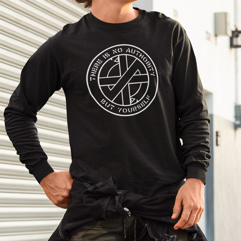 Crass No Authority But Yourself Long Sleeve T-Shirt -  Hardcore Punk Anarchist