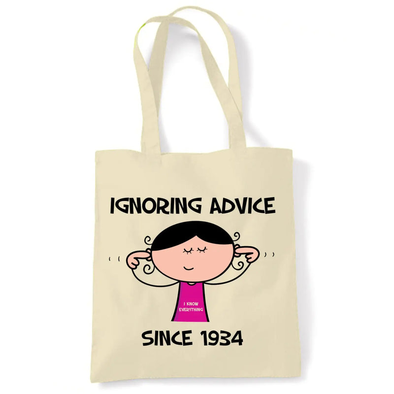 Ignoring Advice Since 1935 90th Birthday Tote Bag - Tote Bag