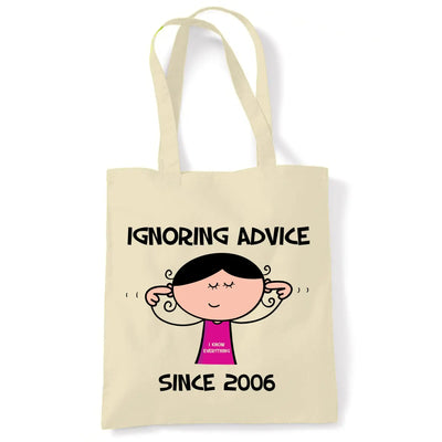 Ignoring Advice Since 2007 18th Birthday Tote Bag - Tote Bag