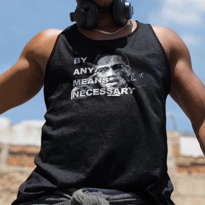 Malcolm X By Any Means Necessary Men’s Vest Top - Mens