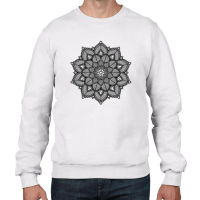 Mandala Hipster Tattoo Men's Sweatshirt Jumper L / White