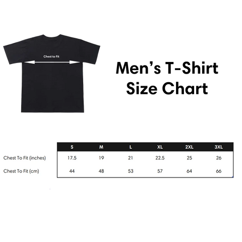 Mens T-Shirt Size Chart