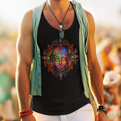 Electric Buddha Psychedelic Men's Vest Tank Top