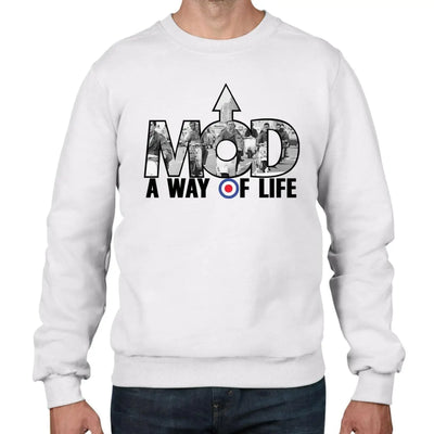 Mod A Way of Life Men's Sweatshirt Jumper XXL / White