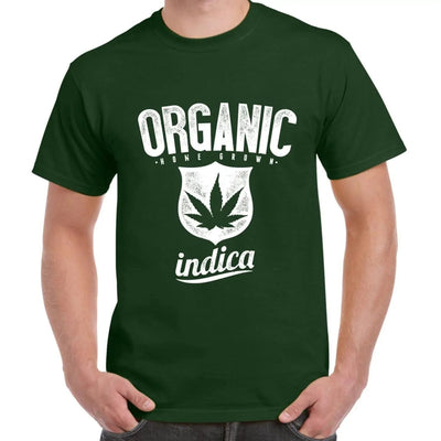 Organic Indica Marijuana Cannabis Men's T-Shirt L / Bottle Green