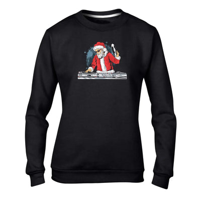 Santa Claus DJ Christmas Decks Womens Sweatshirt Jumper