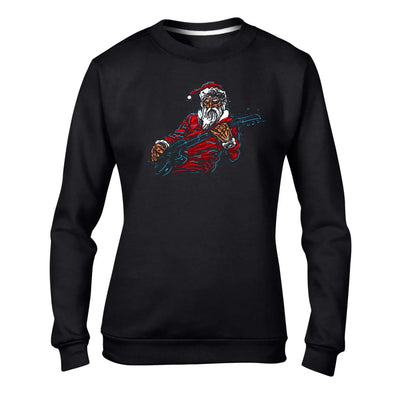 Santa Claus Rock Guitarist Christmas Womens Sweatshirt