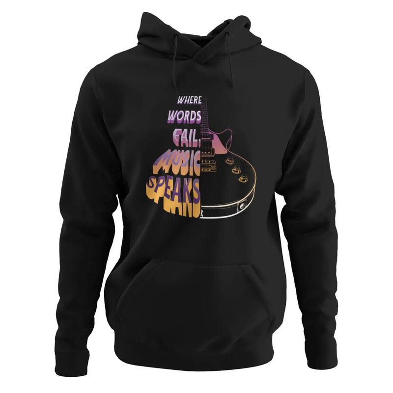 Where Words Fail Music Speaks Guitar Hoodie - Guitarist